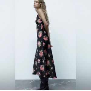 ZARA  Floral silk dress- worn once
